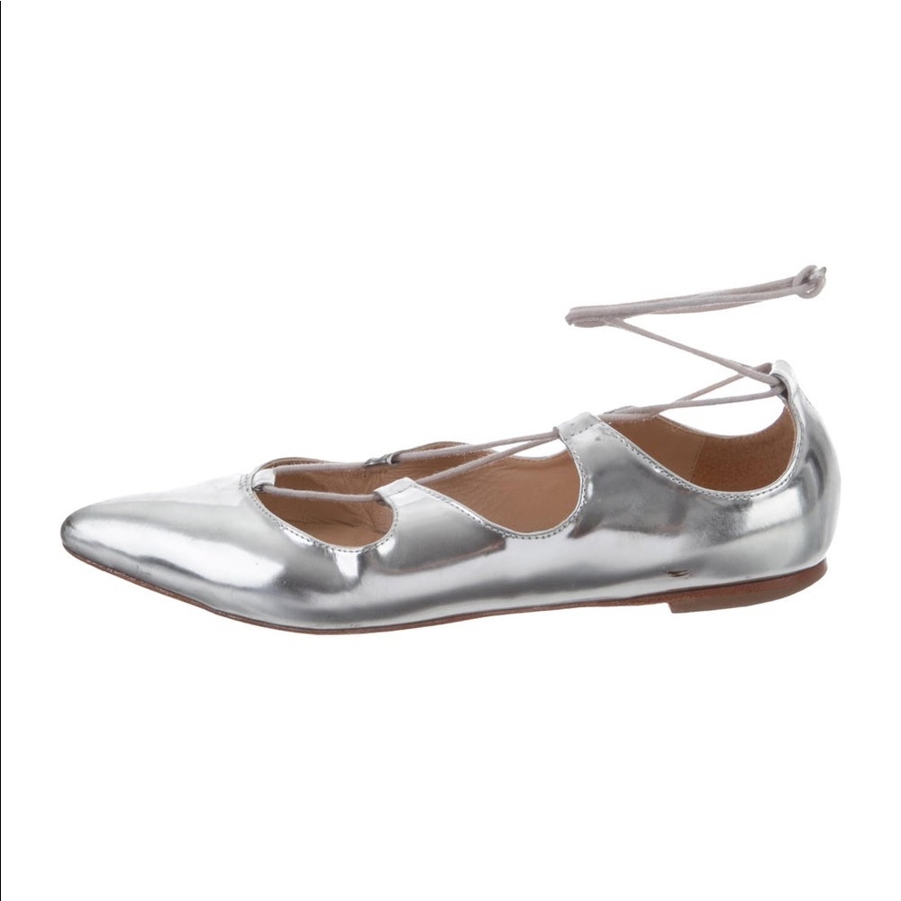 Loeffler Randall Metallic Lace-Up Flats